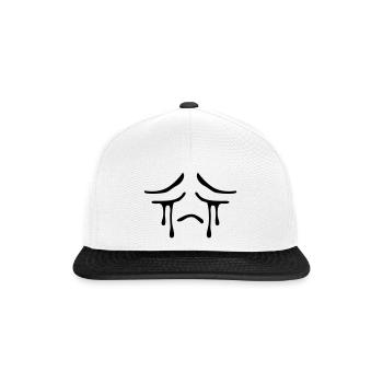 Pleurer visage triste larmes malheureux - Casquette snapback - blanc/noir - Devant