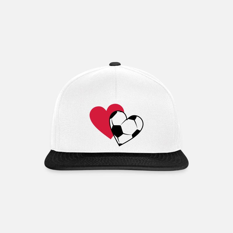 Fußball Herzen - Snapback Cap - Weiß/Schwarz