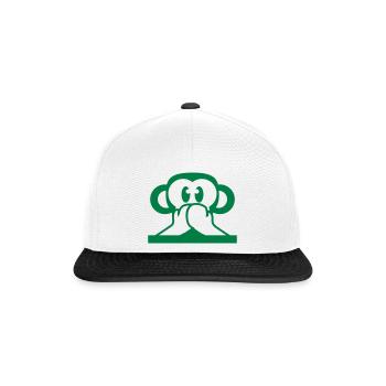 3 Wise Monkeys Speak Nothing Talk Keeps Mouth Shut - Snapback Cap - white/black - Front