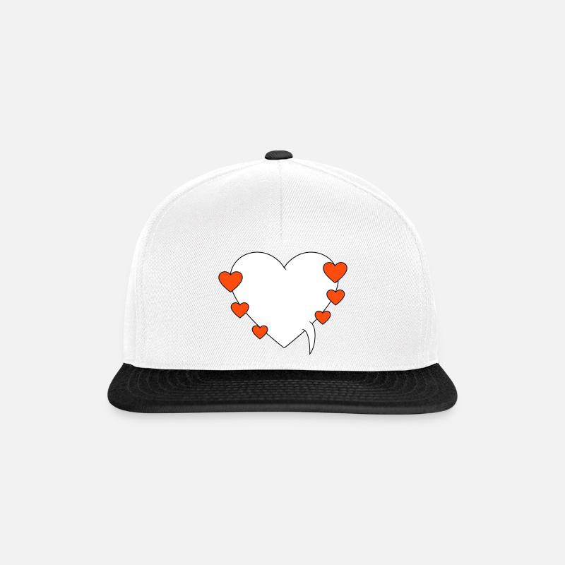 Bulle de dialogue avec des cœurs - Casquette snapback - blanc/noir