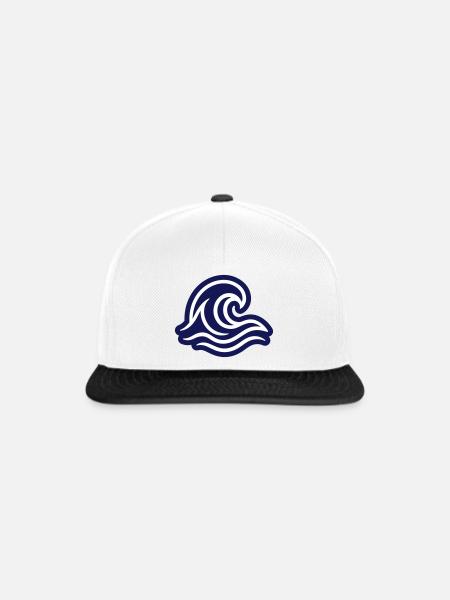 Ozean Welle - Snapback Cap - Weiß/Schwarz