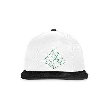 Pyramid with floral growth - Snapback Cap - white/black - Front
