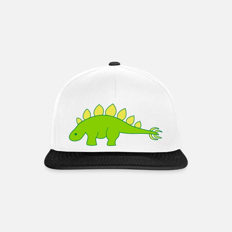 Stegosaurus - Snapback Cap - Weiß/Schwarz