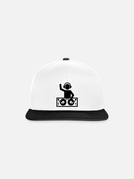 DJ Turntables - Snapback Cap - Weiß/Schwarz