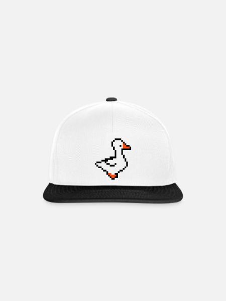 pixel ente - Snapback Cap - Weiß/Schwarz