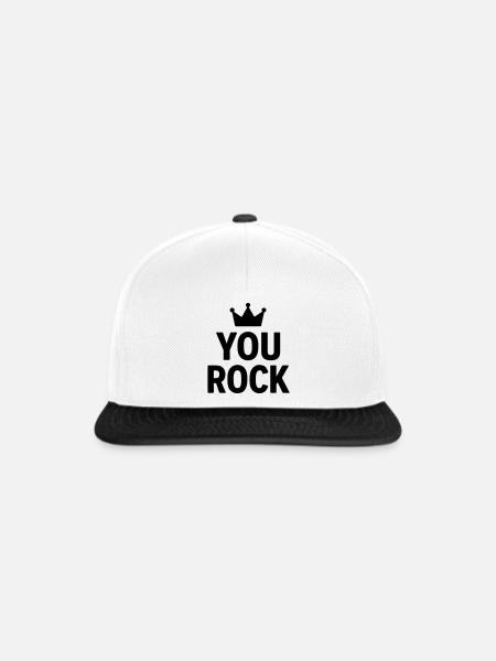 Du rockst motivierendes Zitat - Snapback Cap - Weiß/Schwarz