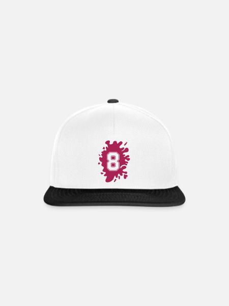 klecks 8 - Snapback Cap - Weiß/Schwarz