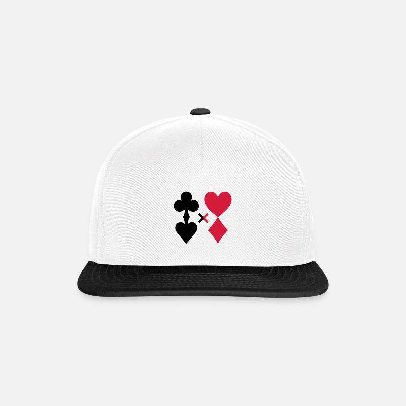 Minimalistisches Karten-Design | mehrfarbig - Snapback Cap - Weiß/Schwarz