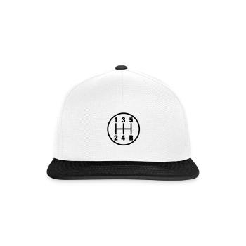 racing_gangschaltung_1__f1 - Snapback Cap - Weiß/Schwarz - Vorne