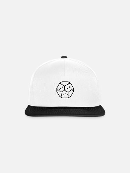 Dodekaeder Mathematik Form - Snapback Cap - Weiß/Schwarz