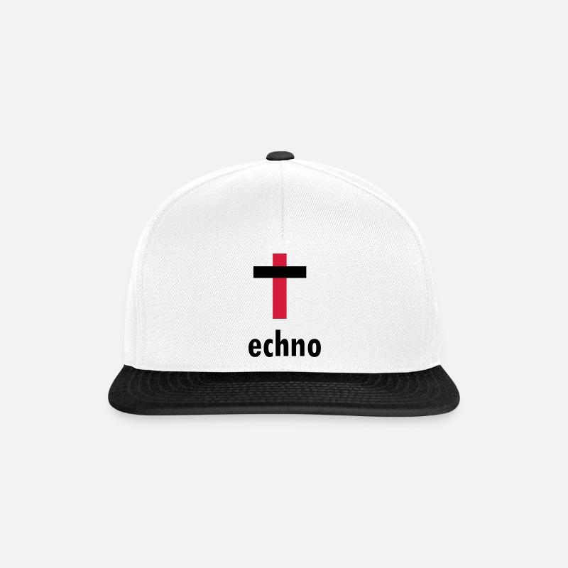 Techno-Kreuz - Snapback Cap - Weiß/Schwarz