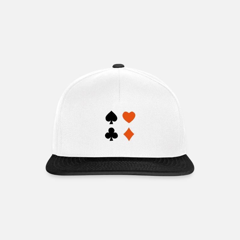 Spielkarte - Snapback Cap - Weiß/Schwarz