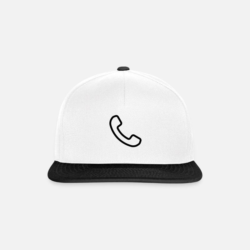 Telefon - Snapback Cap - Weiß/Schwarz