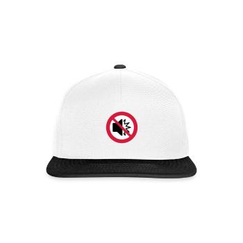 Kein Ton - stumm - stumm - nicht stören - Autismus - Snapback Cap - Weiß/Schwarz - Vorne
