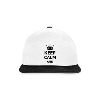 keep calm - Snapback Cap - Weiß/Schwarz - Vorne