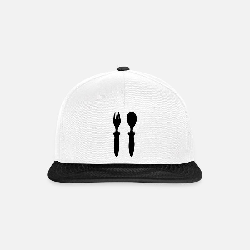 fourchette cuillère - Casquette snapback - blanc/noir