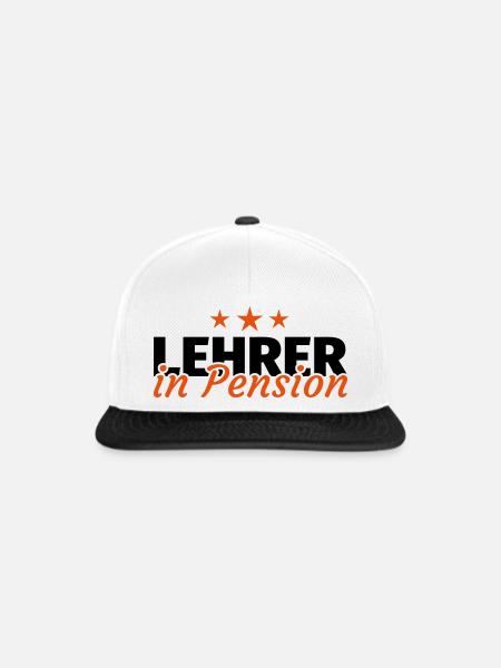 Lehrer Pension Ruhestand Rente Geschenk - Snapback Cap - Weiß/Schwarz