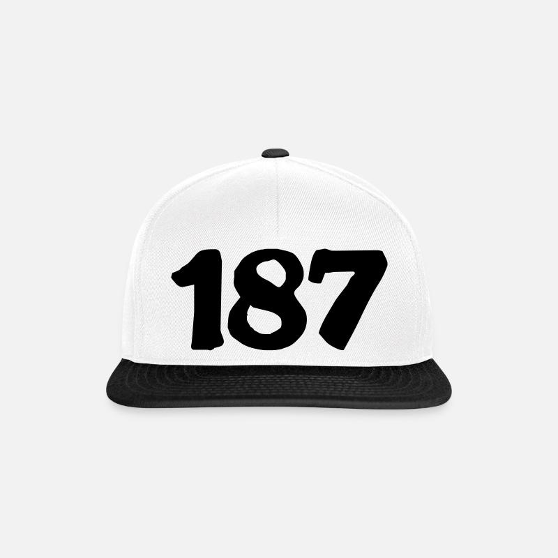 187, coole, sprüche - Snapback Cap - Weiß/Schwarz