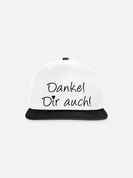Danke! Dir auch! - Snapback Cap - Weiß/Schwarz