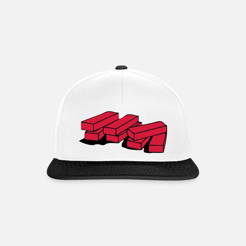 brick, brick, building, house, wall, stone, bricks - Snapback Cap - white/black