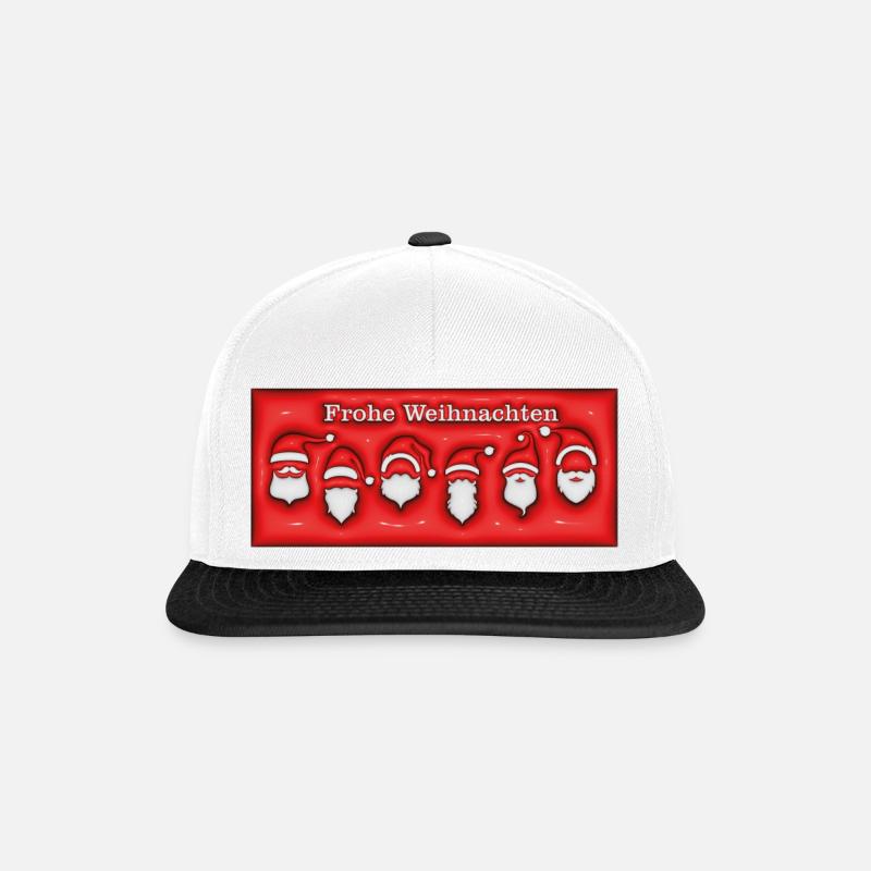 Weihnacht 3D 2 - Snapback Cap - Weiß/Schwarz