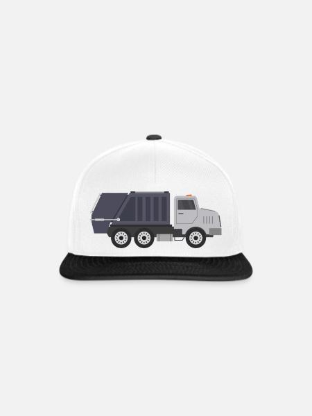 Müllwagen - Snapback Cap - Weiß/Schwarz