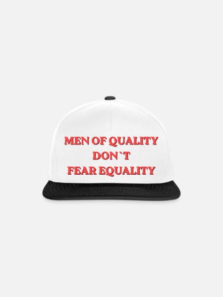 Men of Quality Don't Fear Equality - Snapback Cap - Weiß/Schwarz