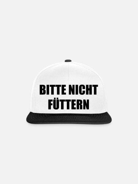 Bitte nicht Füttern Spruch - Snapback Cap - Weiß/Schwarz