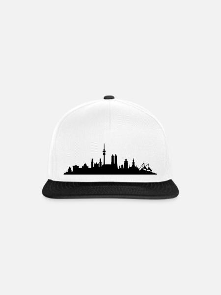 Skyline München - Snapback Cap - Weiß/Schwarz