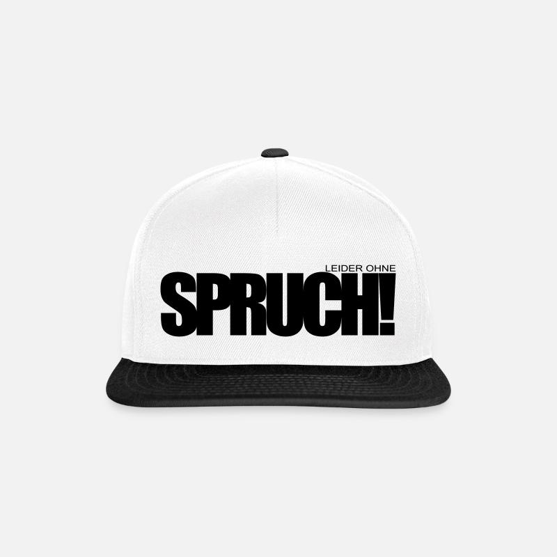 ohne Spruch - Snapback Cap - Weiß/Schwarz