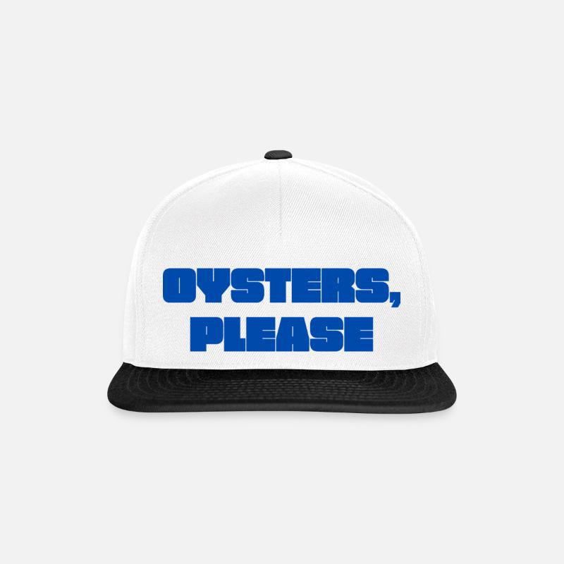 OYSTERS PLEASE - Snapback Cap - Weiß/Schwarz