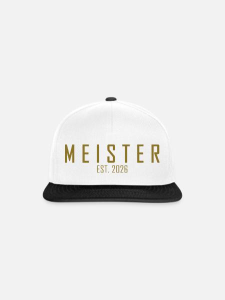 Meister est. 2026 - Snapback Cap - Weiß/Schwarz