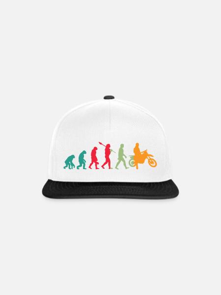 Cross Motorrad Sprung – Evolution - Snapback Cap - Weiß/Schwarz
