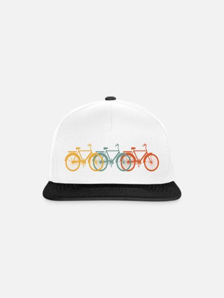 Fahrrad Rad - Snapback Cap - Weiß/Schwarz