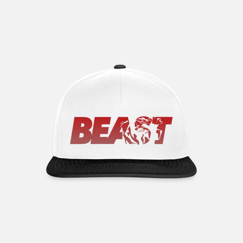 Musculation BEAST GYM - Casquette snapback - blanc/noir