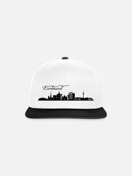 Dortmunder Skyline - Snapback Cap - Weiß/Schwarz