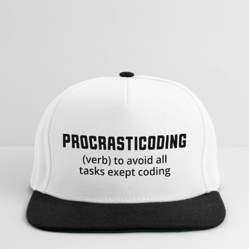 Procrasticoding Verb To Avoid All Tasks Coding Dev Snapback Cap