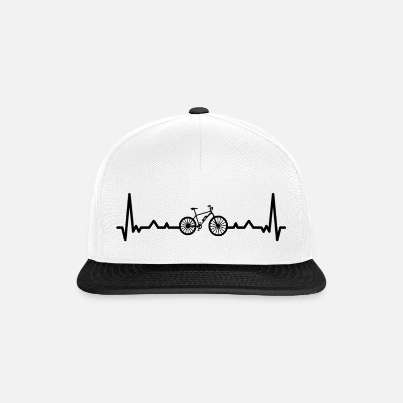 Heartbeat and ebike - - Snapback Cap - white/black
