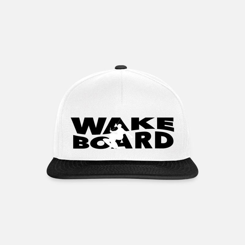 Wakeboard Schriftzug - Snapback Cap - Weiß/Schwarz