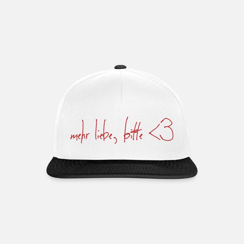 mehr Liebe bitte - Snapback Cap - Weiß/Schwarz