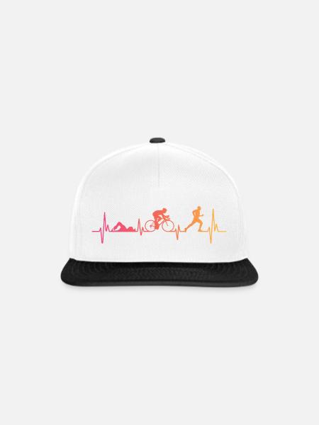 Triathlon Sunset Heartbeat Triathlet - Snapback Cap - Weiß/Schwarz
