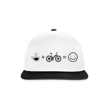 Coffee Smile Face and Cycling - - Snapback Cap - white/black - Front