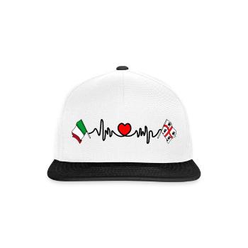 Cardio heart with Flag Italy, region Sardinia - Snapback Cap - white/black - Front