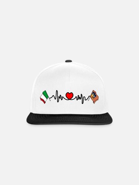 Cardio Herz Flagge Italien Region Venetien - Snapback Cap - Weiß/Schwarz