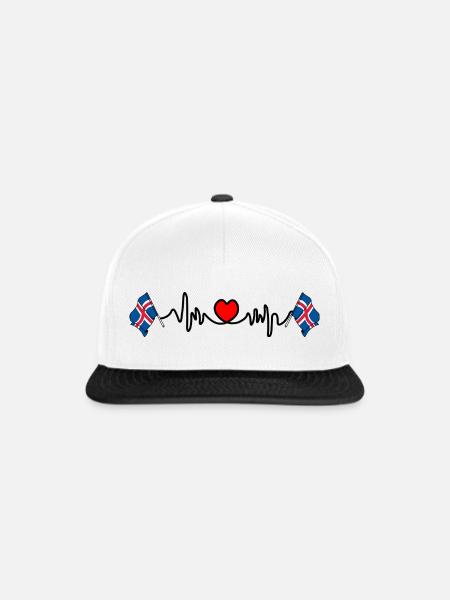 Herzfrequenz-Cardio für Island - Snapback Cap - Weiß/Schwarz