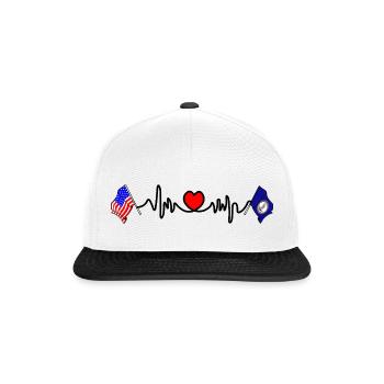 Cardio heart avec drapeau des États-Unis et drapeau de la Virginie - Casquette snapback - blanc/noir - Devant