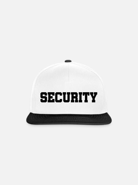 Security - Sicherheitsdienst - Bewachung - Schutz - Snapback Cap - Weiß/Schwarz
