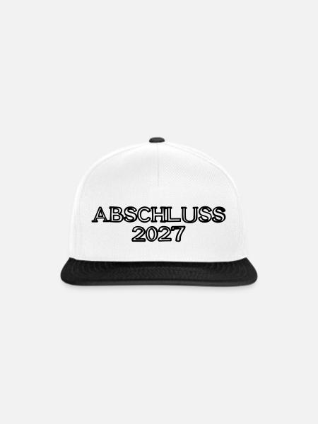 Abschluss 2027 Schriftzug handgezeichnet - Snapback Cap - Weiß/Schwarz