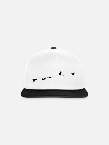 Zugvögel Kranich Vogel - Snapback Cap - Weiß/Schwarz