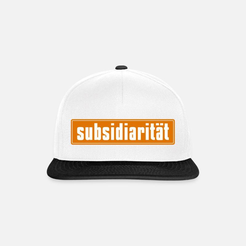 Subsidarity lettering on background - Snapback Cap - white/black